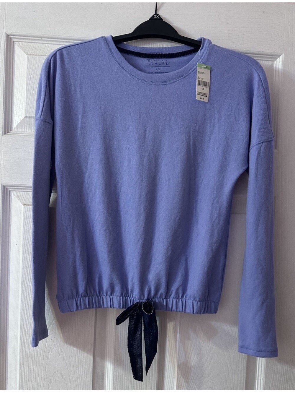 New Simply Styled Women’s pajama sweater elastic waist Periwinkle Size S NWT